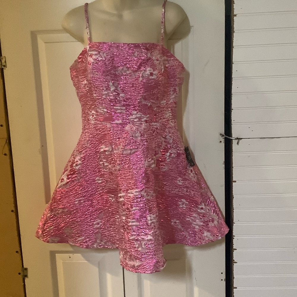 Lulu's Pink and White Dress